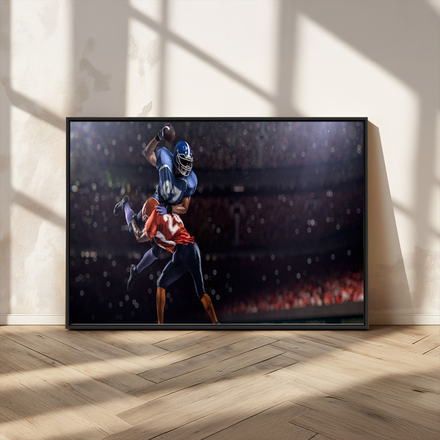 68009-MGV-FC-36X24_Black-American Football Wall Art Canvas Print, Stadium Sport Wall Art Print