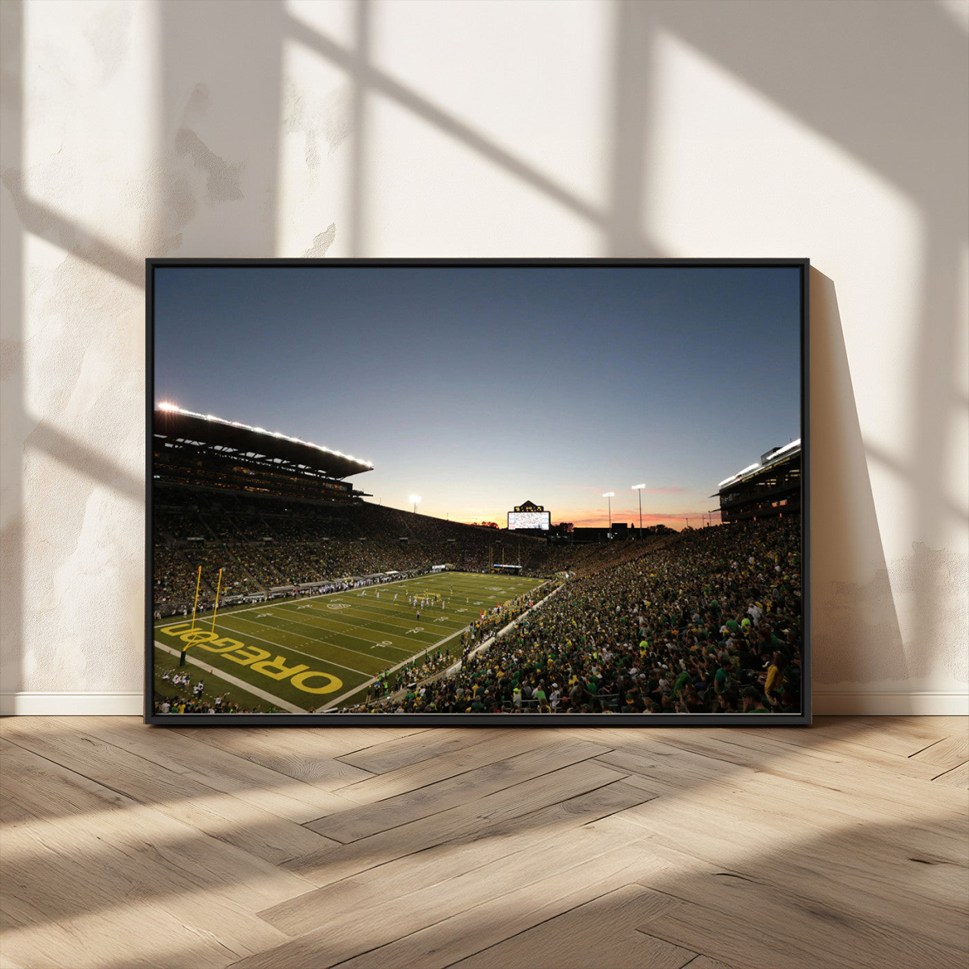 -Oregon Ducks Football Team Print - Eugene Autzen Stadium Wall Art Canvas Print