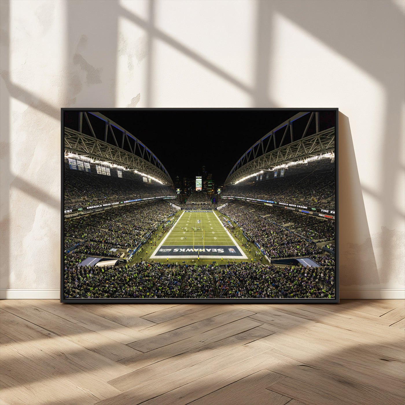 81900-MGV-CV-36X24-Seattle Seahawks Football Team Print Wall Art - Seattle Century Link Field Stadium Wall Art Canvas