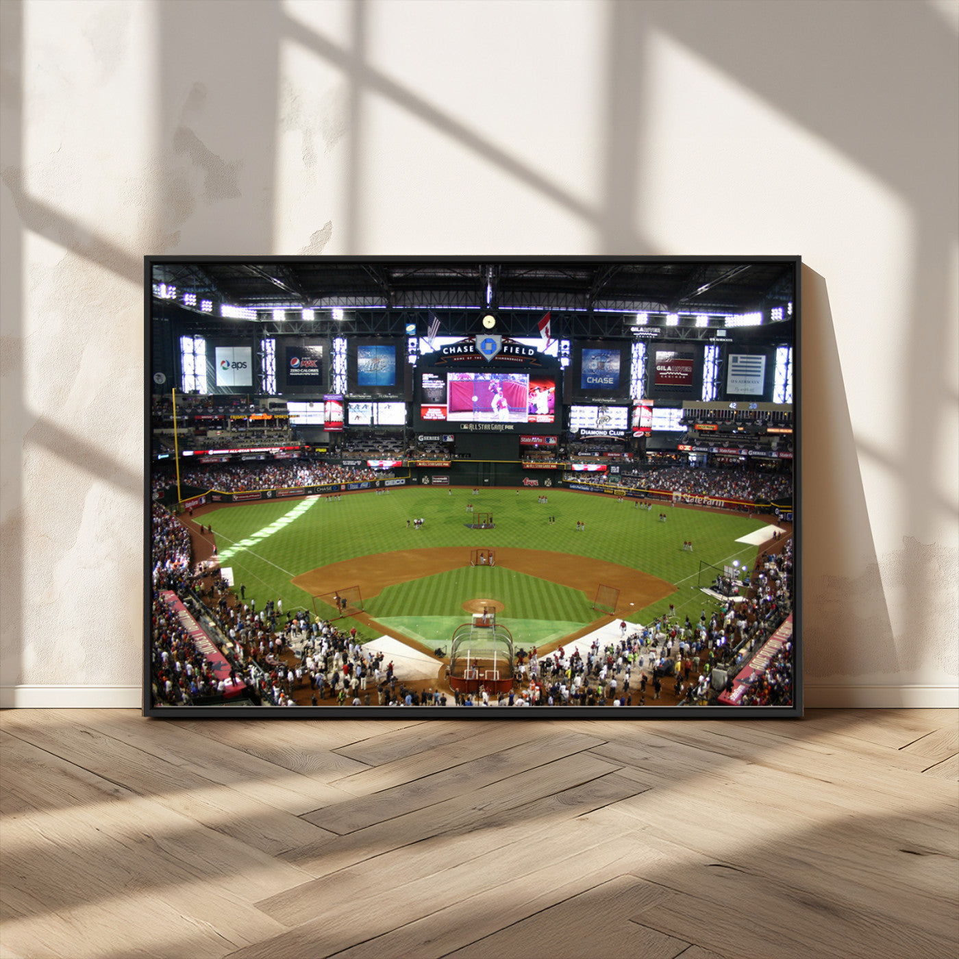 91630-MGV-CV-36X24-Arizona Diamondbacks Baseball Team Print - Phoenix Chase Field Baseball Stadium Wall Art Canvas