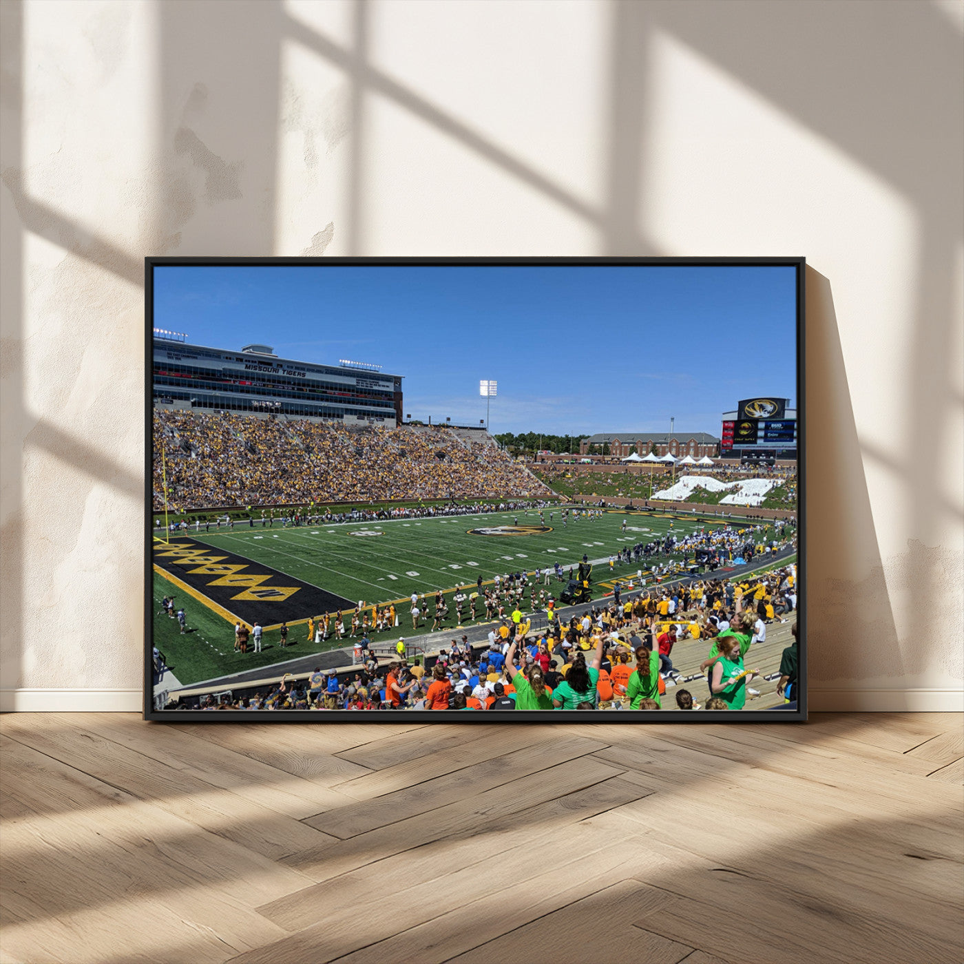 38399-MGV-CV-36X24-University of Missouri Tigers Football Team Print - Columbia Faurot Field Memorial Stadium Wall Art