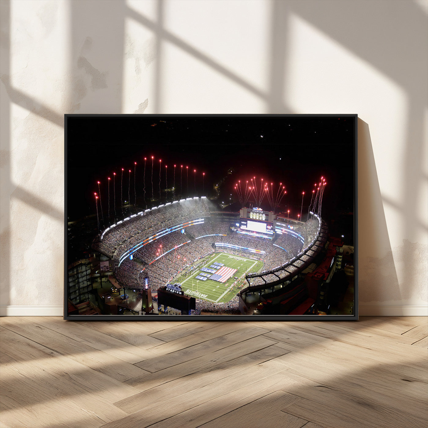 -New England Patriots Team Print Wall Art- Foxborough Gillette Stadium Wall Art Canvas Print