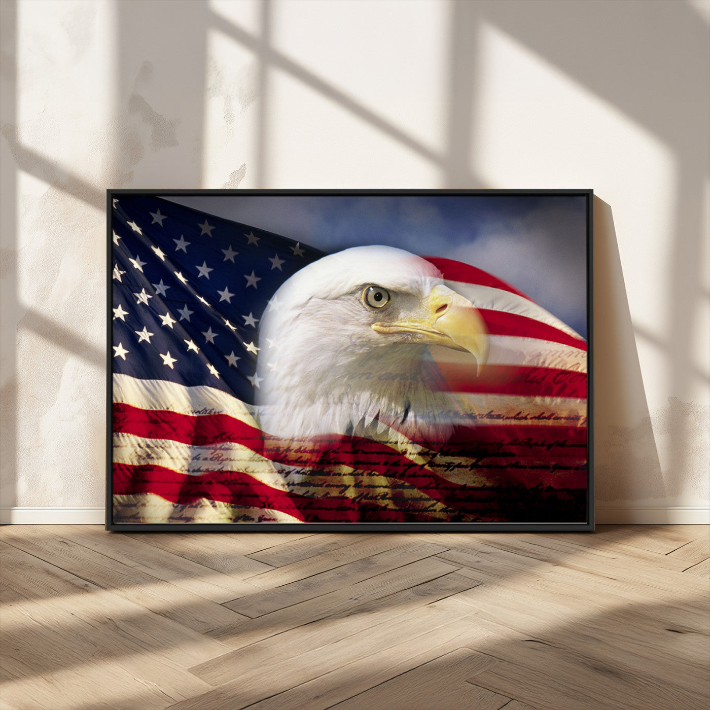 30313-MGV-CV-36X24-American Flag Eagle Symbol Wall Art, American Flag Eagle Wall Art Canvas Print