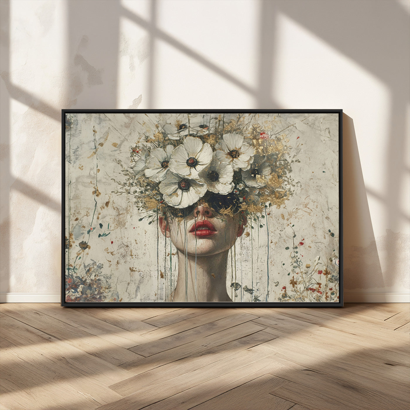 72759-MGV-CV-36X24-Abstract Floral Women Patel Wall Art Canvas Print