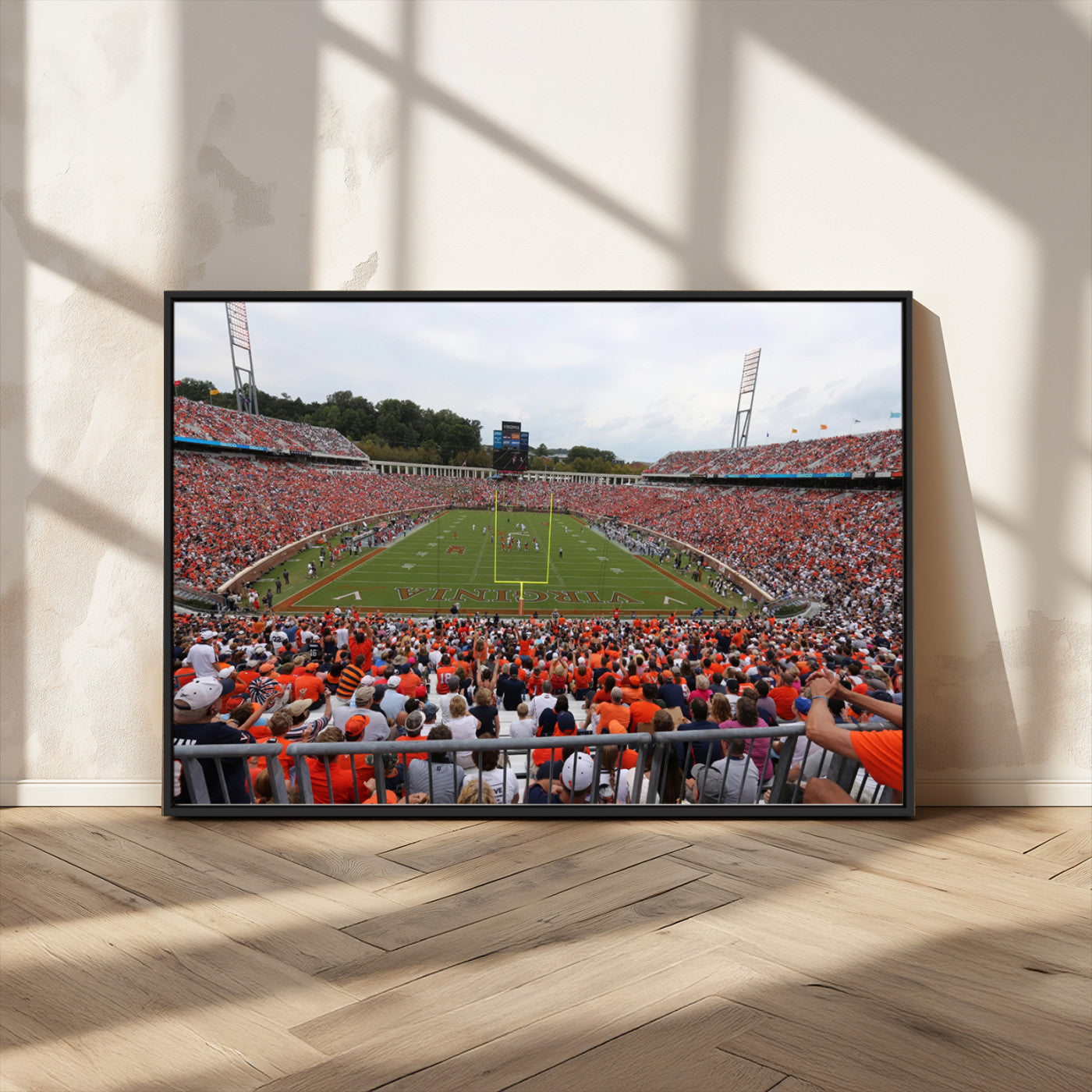 63606-MGV-CV-36X24 - Virginia Cavaliers Football Team Print - Charlottesville Scott Stadium Print Wall Art Canvas