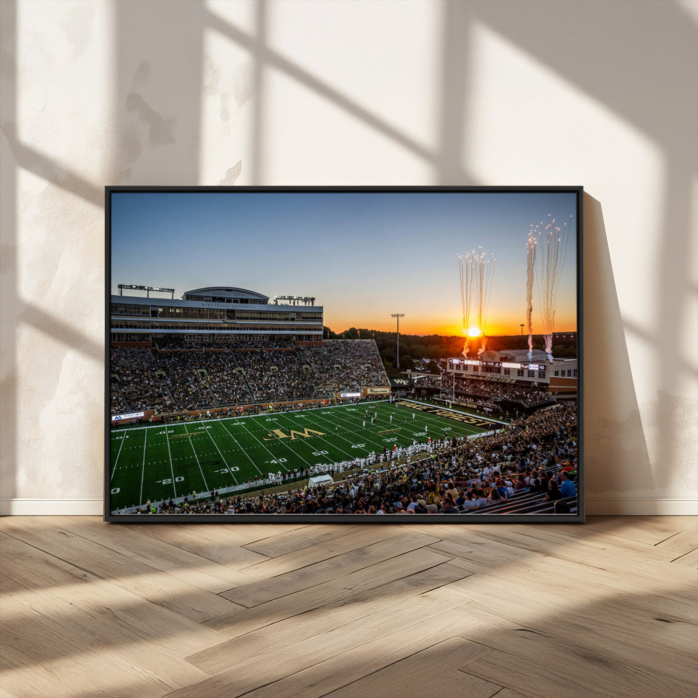 29253-MGV-CV-36X24-Demon Deacons Football Team Print Canvas- Winston-Salem Allegacy Federal Credit Union Stadium Wall