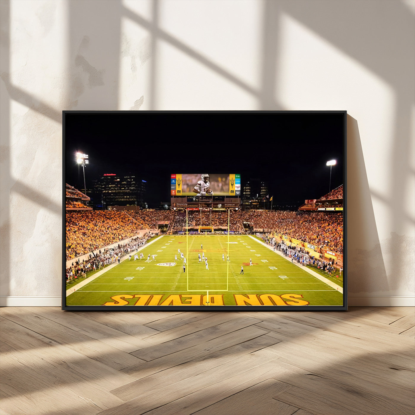 87612-MGV-CV-36X24-ASU Sun Devils Football Team Print - Phoenix Mountain America Stadium Canvas Print