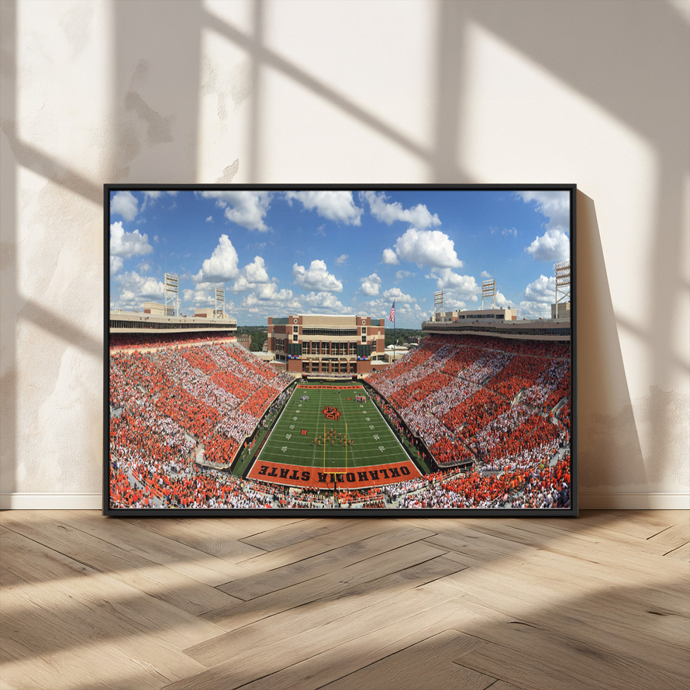 65192-MGV-CV-36X24-Oklahoma State Cowboys Football Team Print - Stillwater Boone Pickens Stadium Wall Art Canvas Print