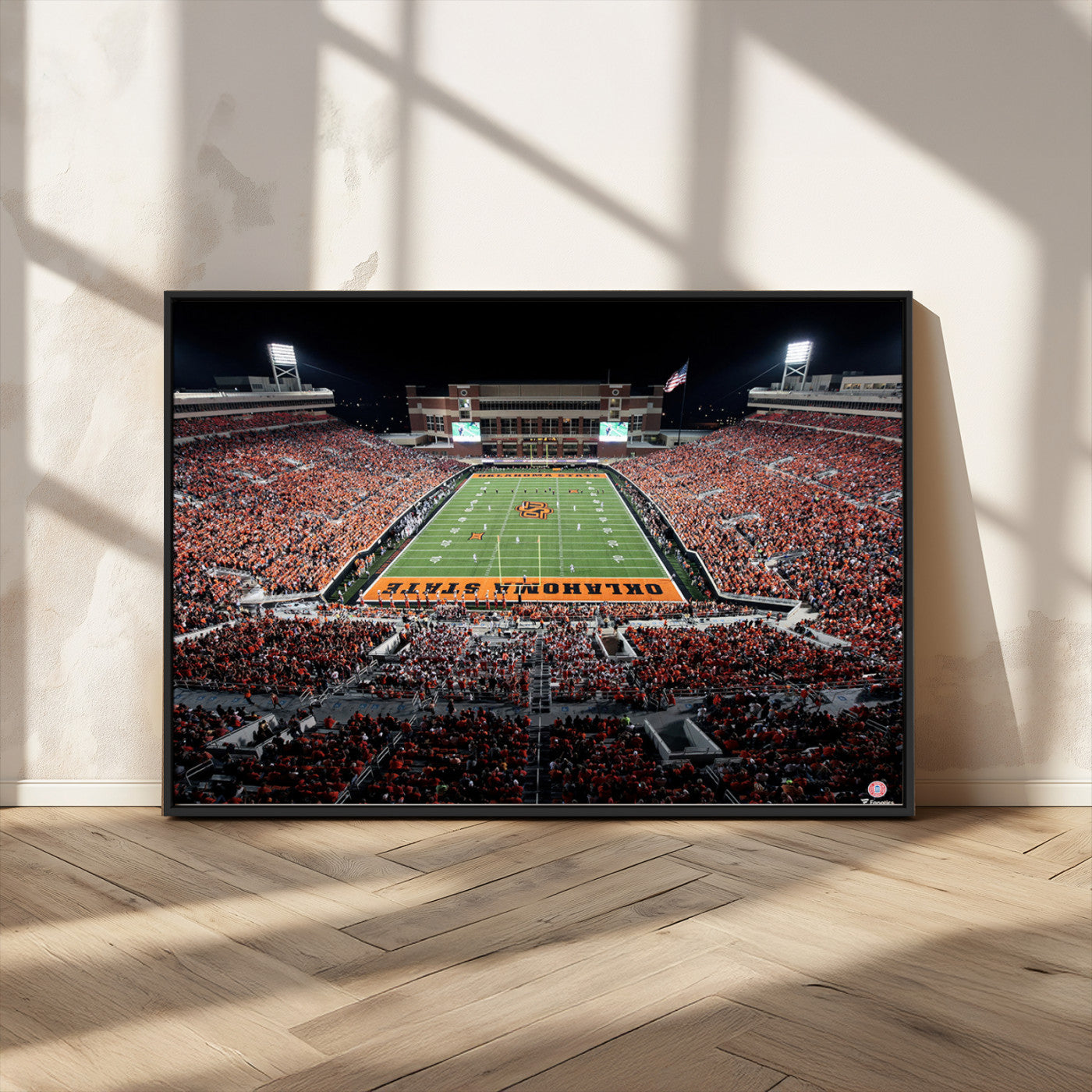 81675-MGV-CV-36X24-Boone Pickens Stadium Wall Art Oklahoma State Cowboys Print Framed Sports Canvas Art for Home, Office, Living Room