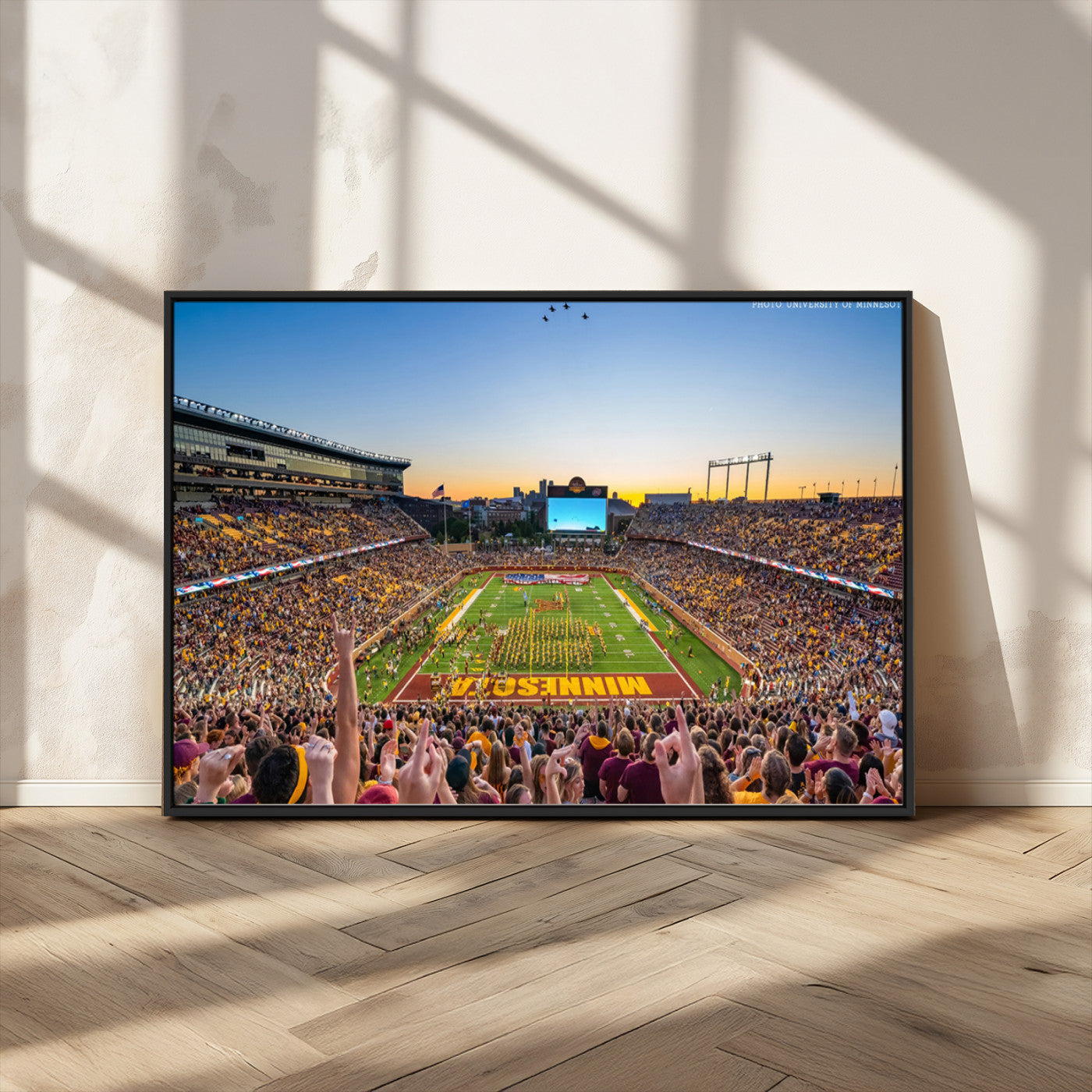 63452-MGV-CV-36X24-University of Minnesota Golden Gophers Football Team Print - Minneapolis Huntington Bank Stadium