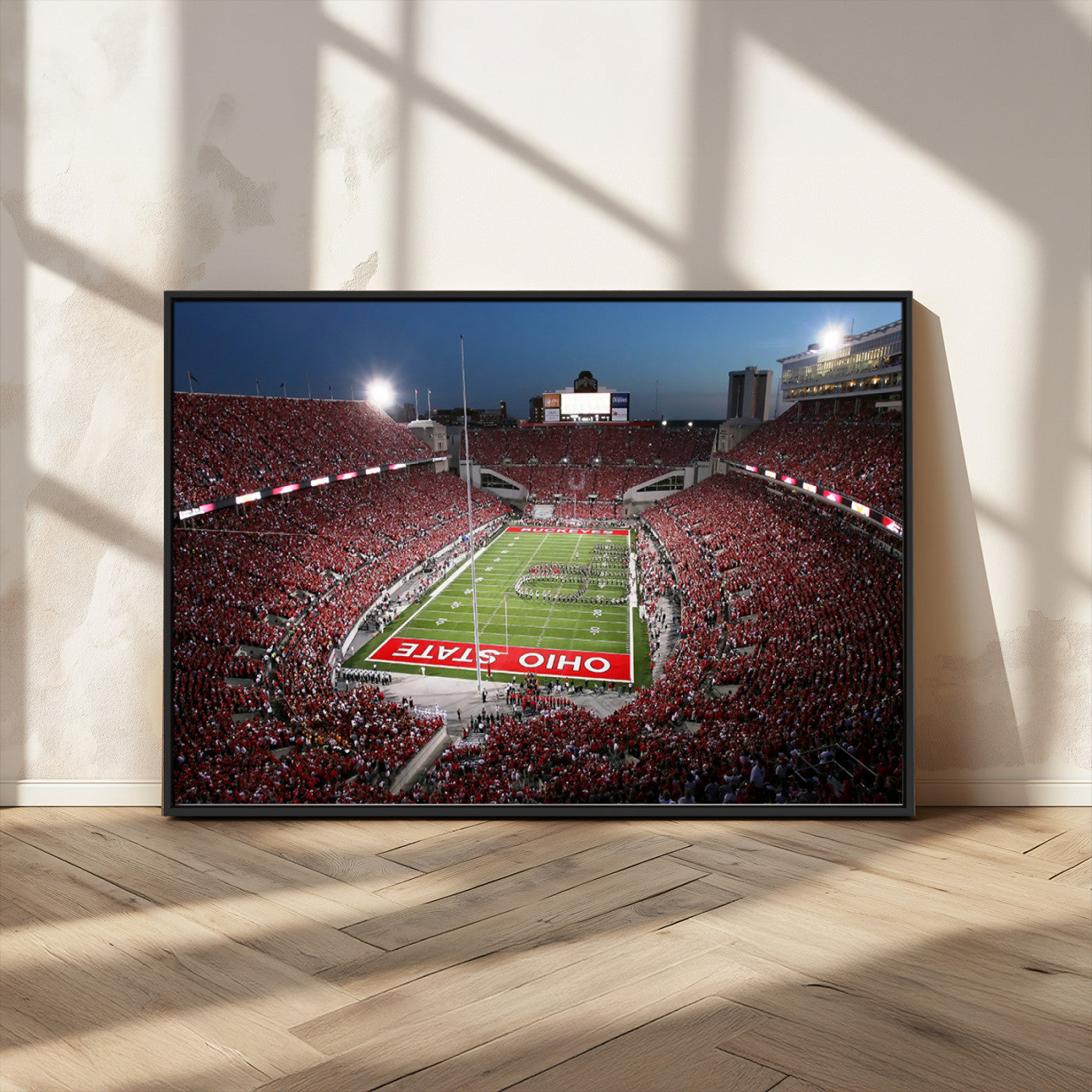 98743-MGV-CV-36X24-Ohio State University Buckeyes Football Team Print - Columbus Ohio Stadium Wall Art Canvas Print