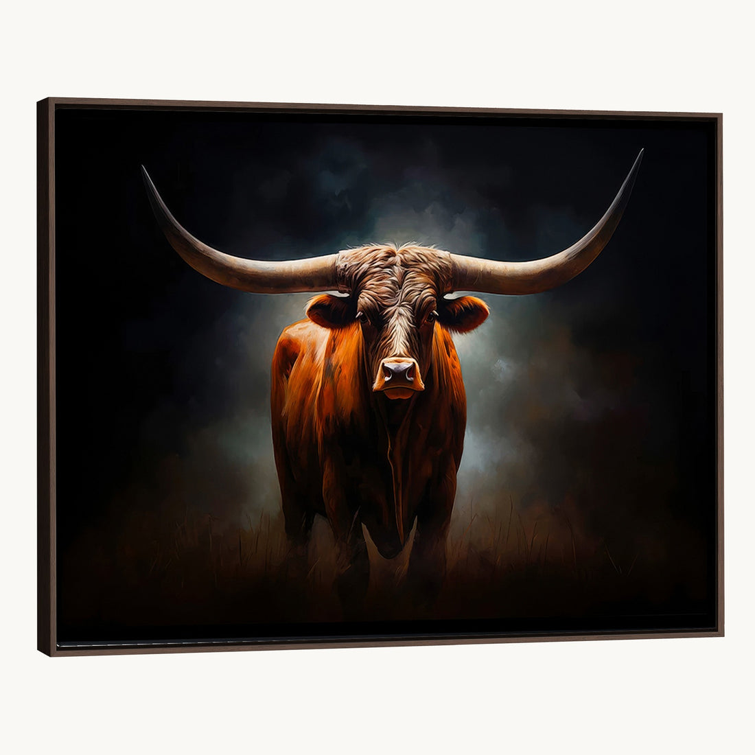Abstract Texas Longhorn Wall Art Print | 3-Panel Large Texas Longhorn Canvas