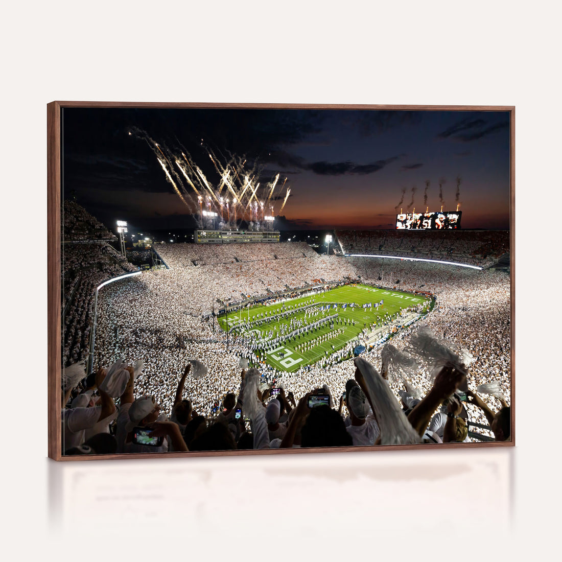 Penn State Stadium Wall Art Canvas Print, White Out Football Game Crowd