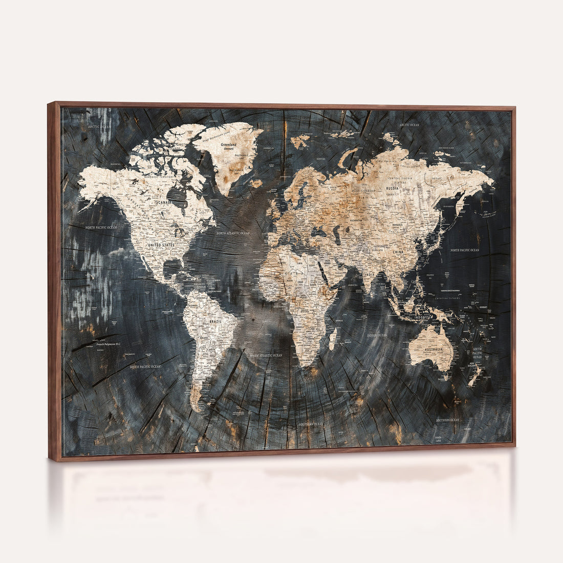 World Map Canvas Print | Detailed Map of the World Wall Art