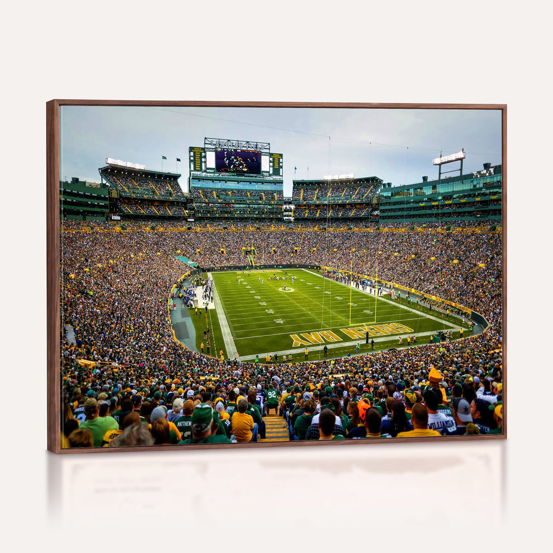 Green Bay Packers Stadium Wall Art Canvas Print, Lambeau Field