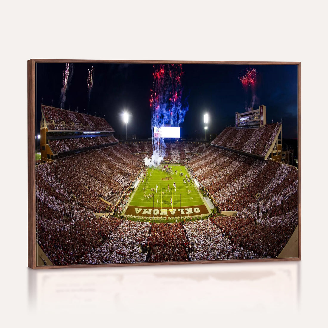 Oklahoma Memorial Stadium Wall Art Canvas Print, Oklahoma, Extra Large Game Room Wall Decor