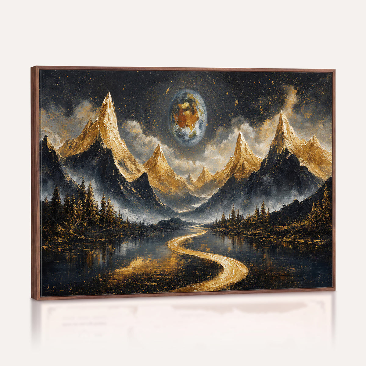 34202127-MGV-CV-36X24 - Abstract Mountain Wall Art Canvas Print Modern Landscape Painting Print