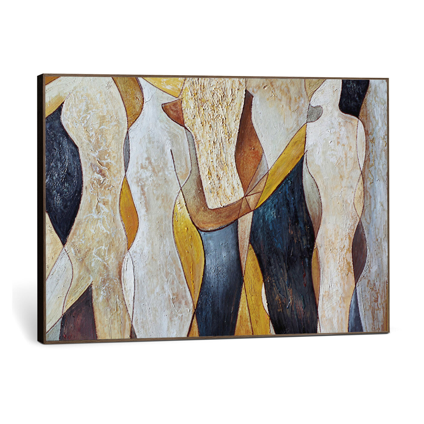 96079939-MGV-CV-36X24 - Mid Century Modern Figurative Canvas Wall Art Abstract Cubist Painting Print