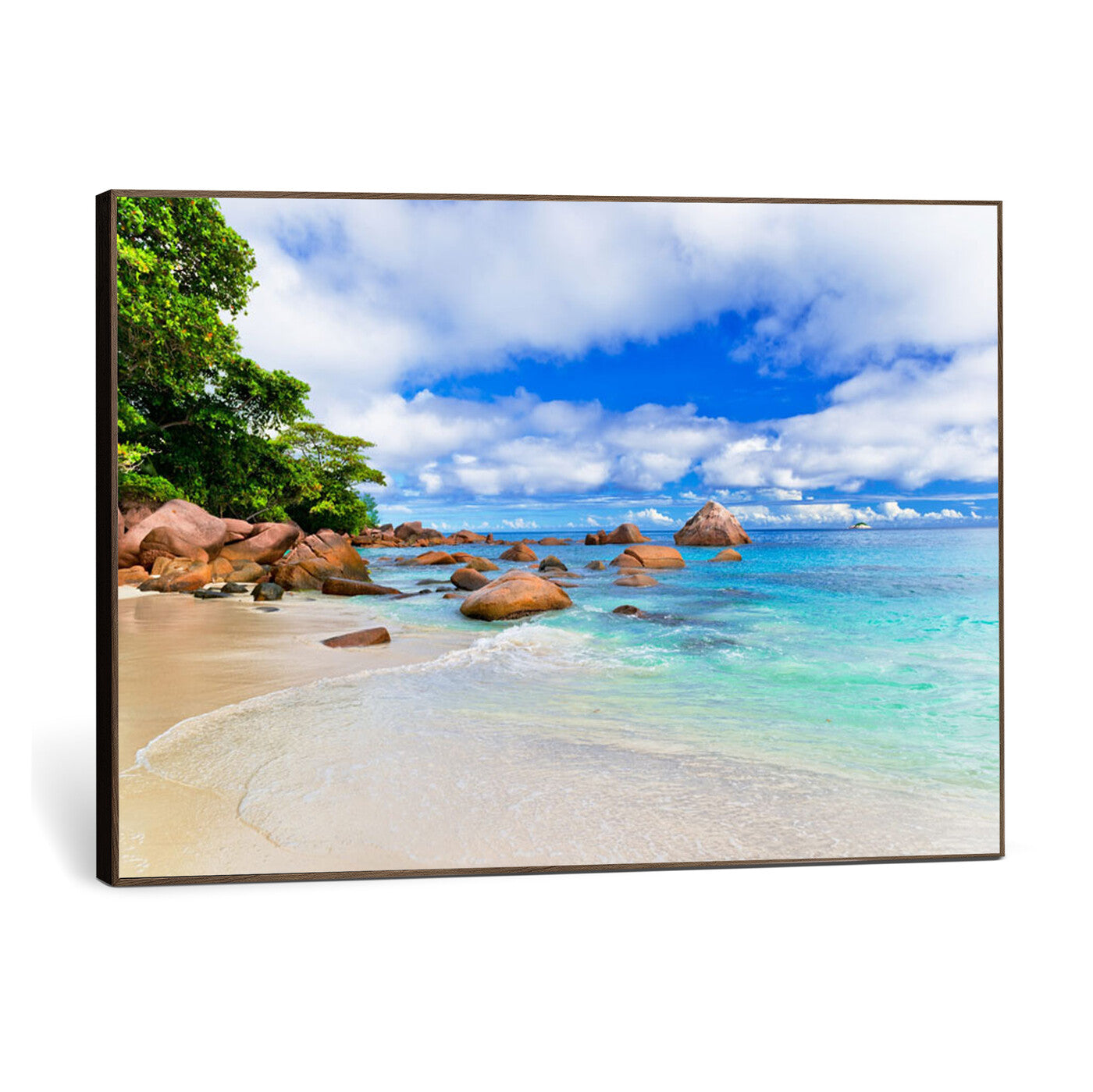 81980382-MGV-CV-36X24 - Seychelles Beach Canvas Wall Art - Anse Intendance Turquoise Ocean Print