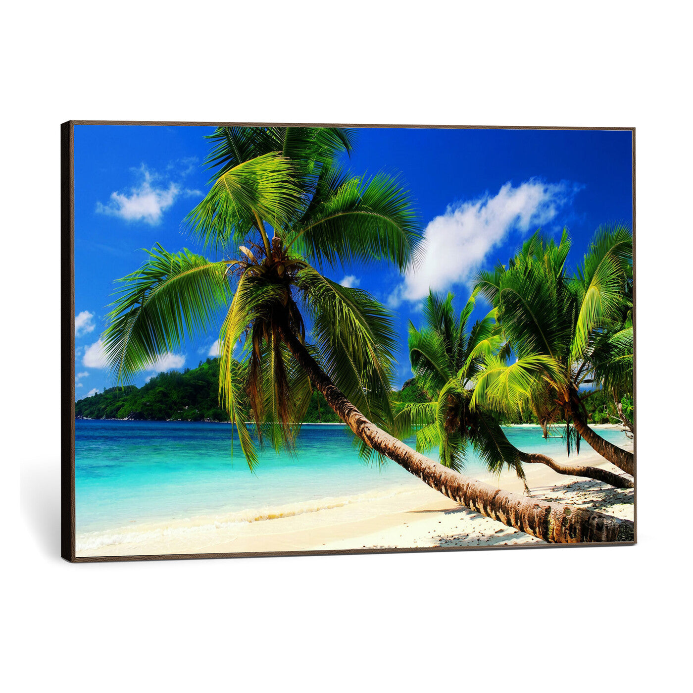 67049818-MGV-CV-36X24 - Tropical Island Coconut Palm Trees Wall Art Canvas Print - Turquoise Beach Print for Lake Home Decor