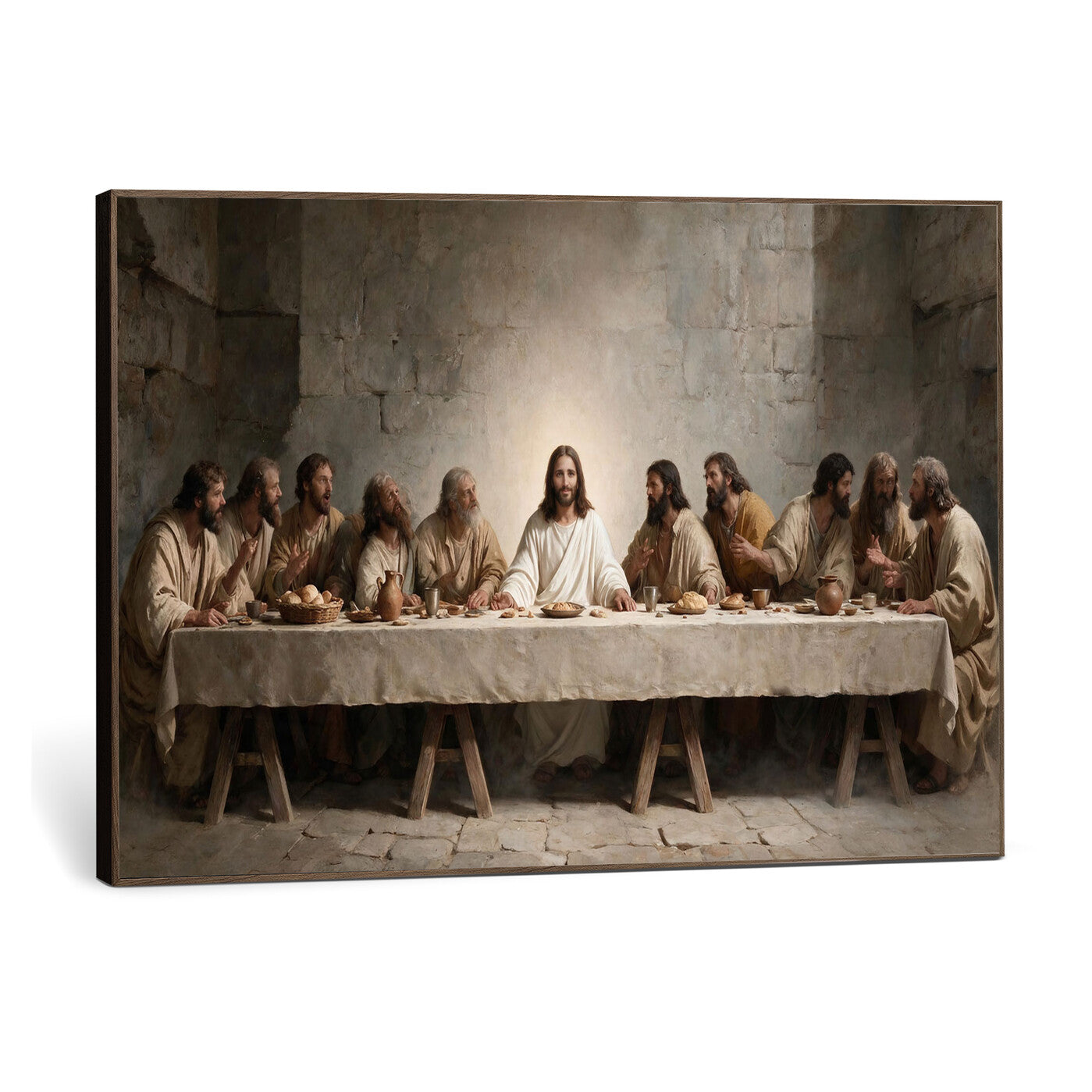 69633087-MGV-CV-36X24 - The Last Supper of Jesus Christ Wall Art Canvas Print - Classical Christian Faith Home Decor