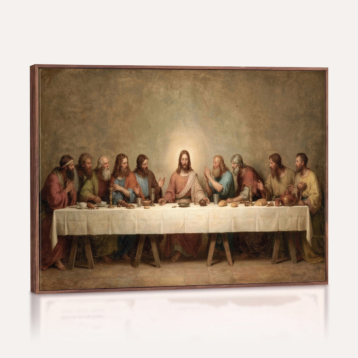 50761248-MGV-CV-36X24 - The Last Supper of Jesus Christ Wall Art Canvas Print - Classical Christian Faith Home Decor