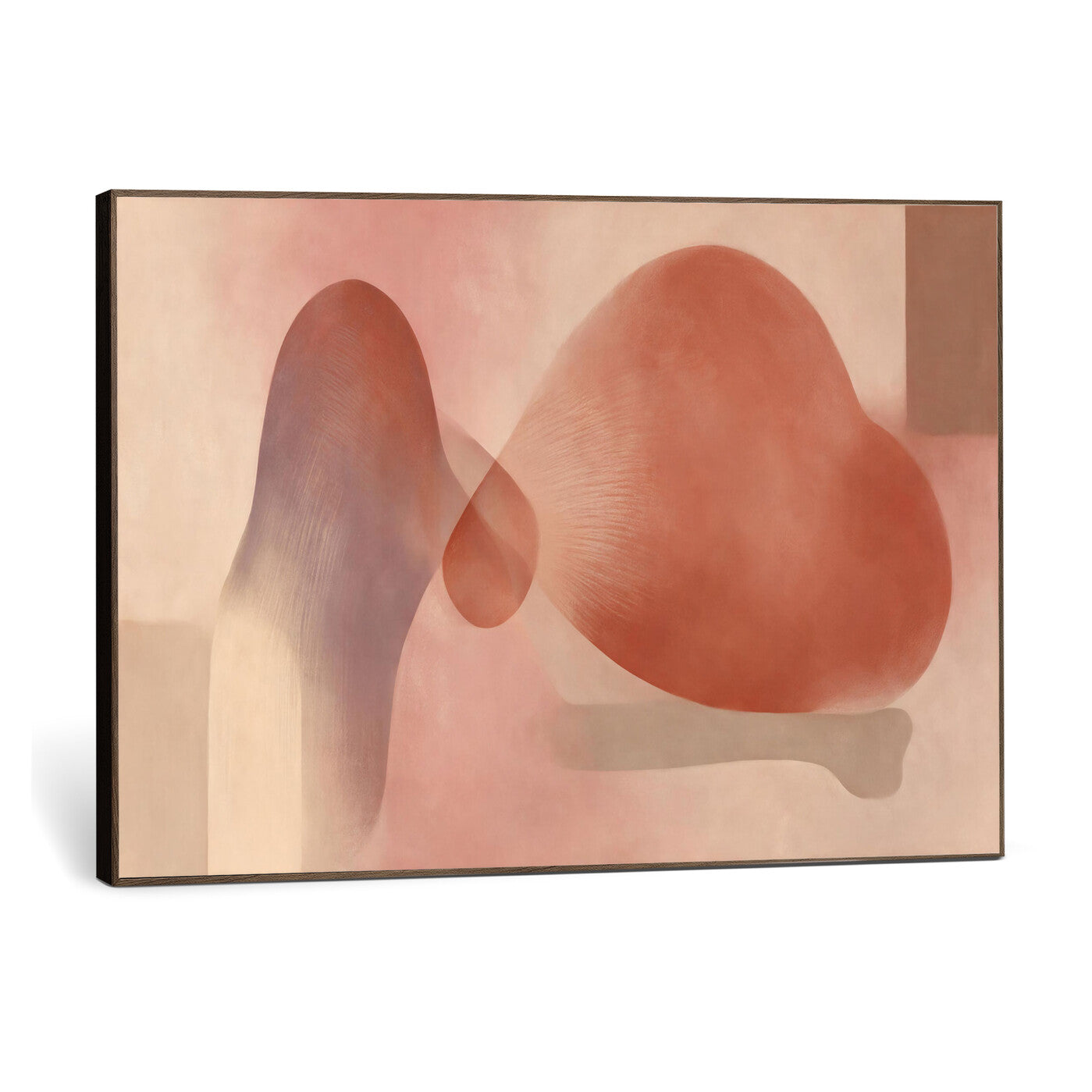 85110643-MGV-CV-36X24 - Vinna Begin Calin Biomorphic Abstract Wall Art Canvas Print, Terracotta Pink Organic Shapes Art Painting Print