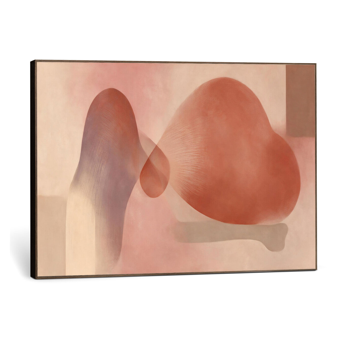 85110643-MGV-CV-36X24 - Vinna Begin Calin Biomorphic Abstract Wall Art Canvas Print, Terracotta Pink Organic Shapes Art Painting Print