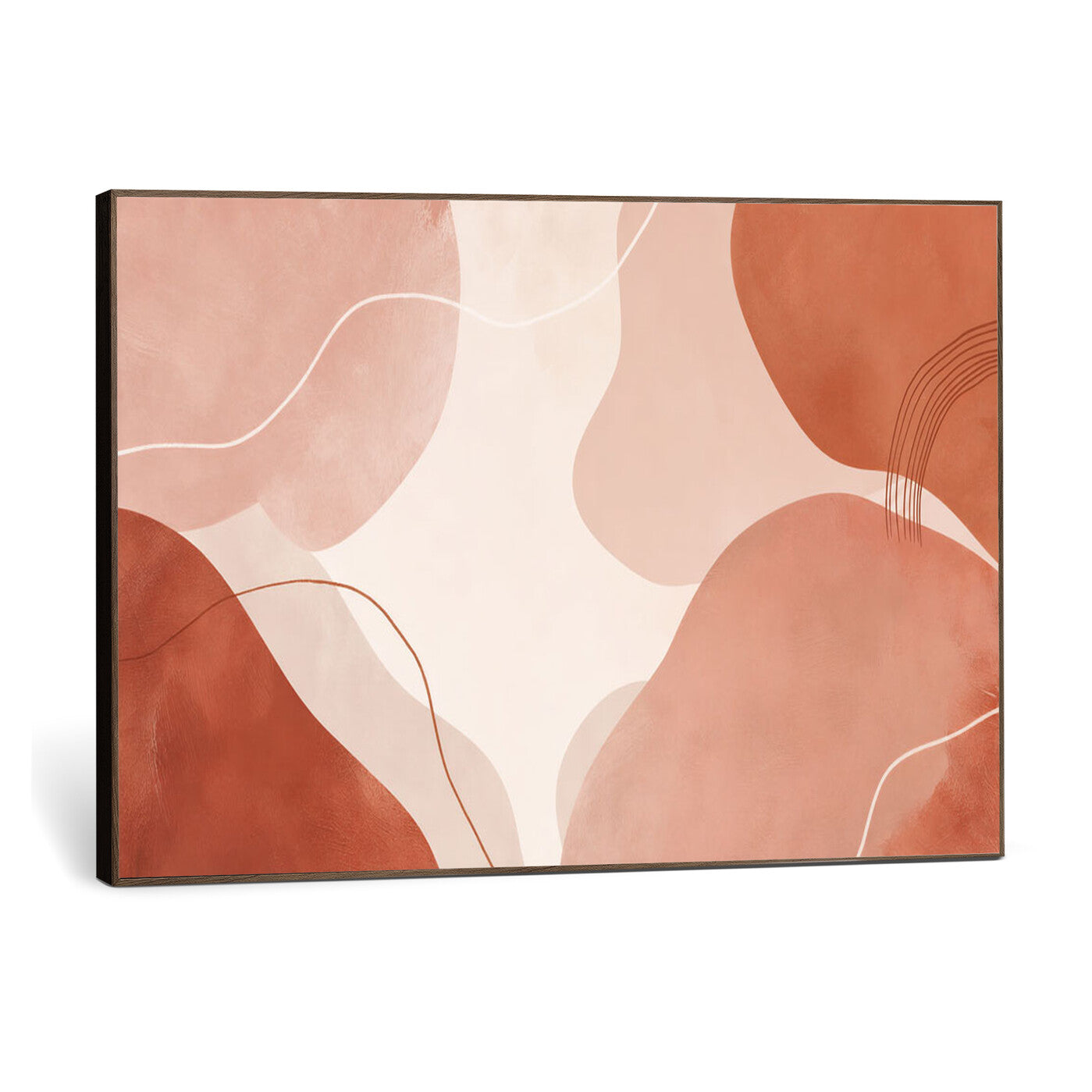 17685421-MGV-CV-36X24 - Abstract Boho Terracotta Wall Art Canvas Print, Mid Century Minimalist Painting Print