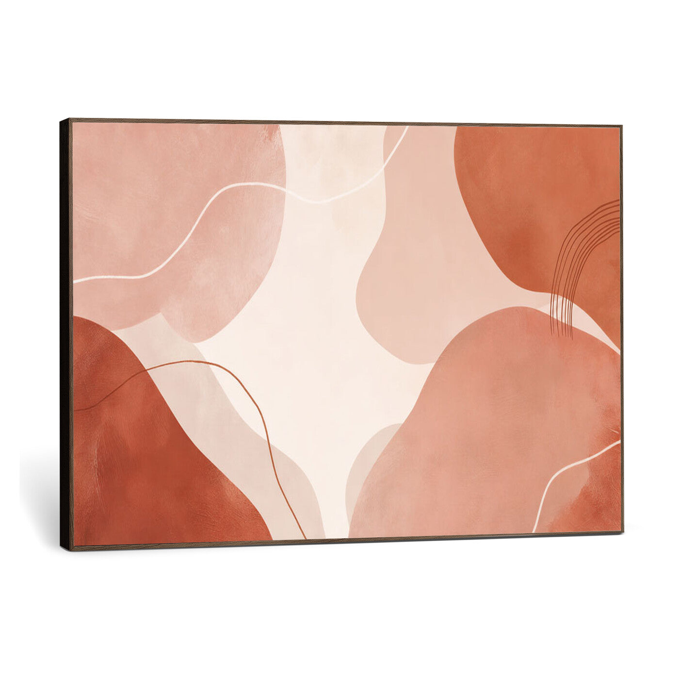 17685421-MGV-CV-36X24 - Abstract Boho Terracotta Wall Art Canvas Print, Mid Century Minimalist Painting Print