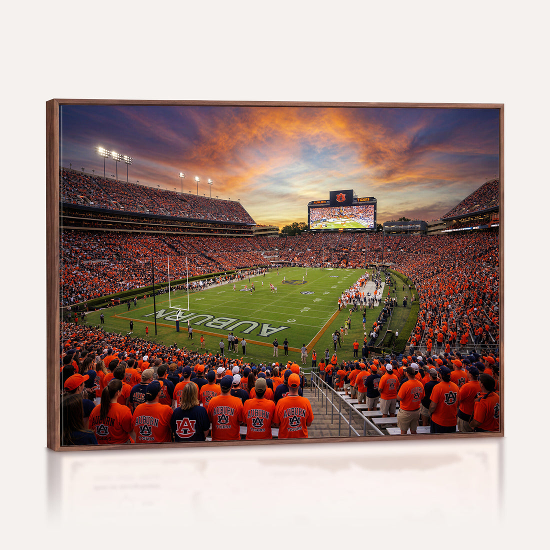 Auburn Tigers Wall Art Canvas Print, Jordan Hare Stadium in Auburn Alabama, Framed and Ready to Hang