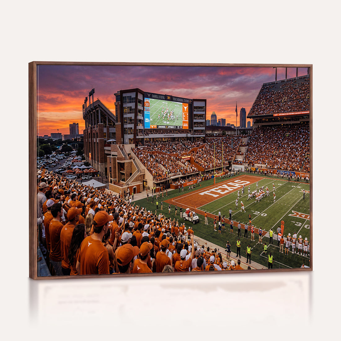 Texas Longhorns Wall Art Canvas Print, Texas Memorial Stadium in Austin Texas, Framed and Ready to Hang