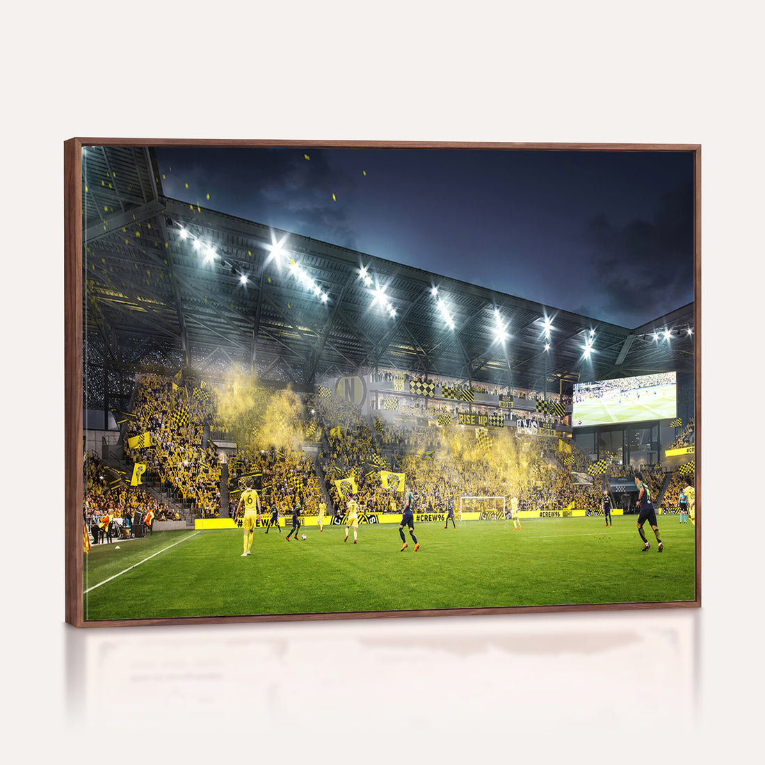 Columbus Crew Stadium Match Triple Canvas Wall Art, Dynamic MLS Game Scene