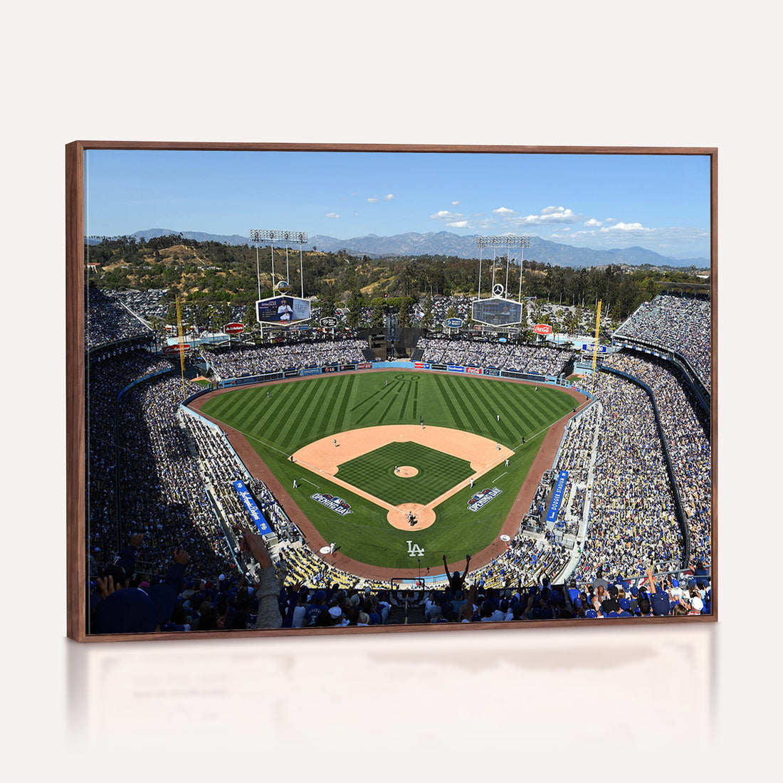 Los Angeles Dodgers Dodger Stadium Wall Art Canvas Print, Framed and Ready to Hang