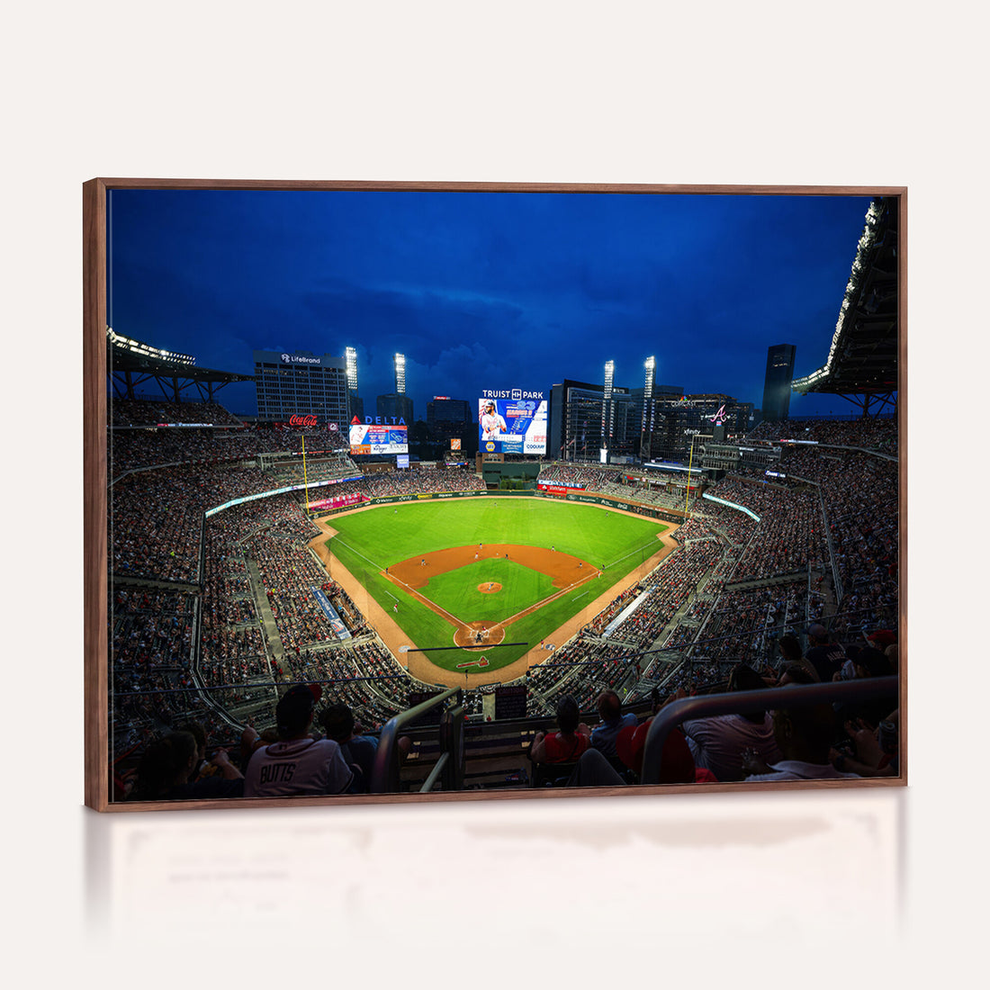 Truist Park Night Game Canvas Art, Atlanta Braves Stadium