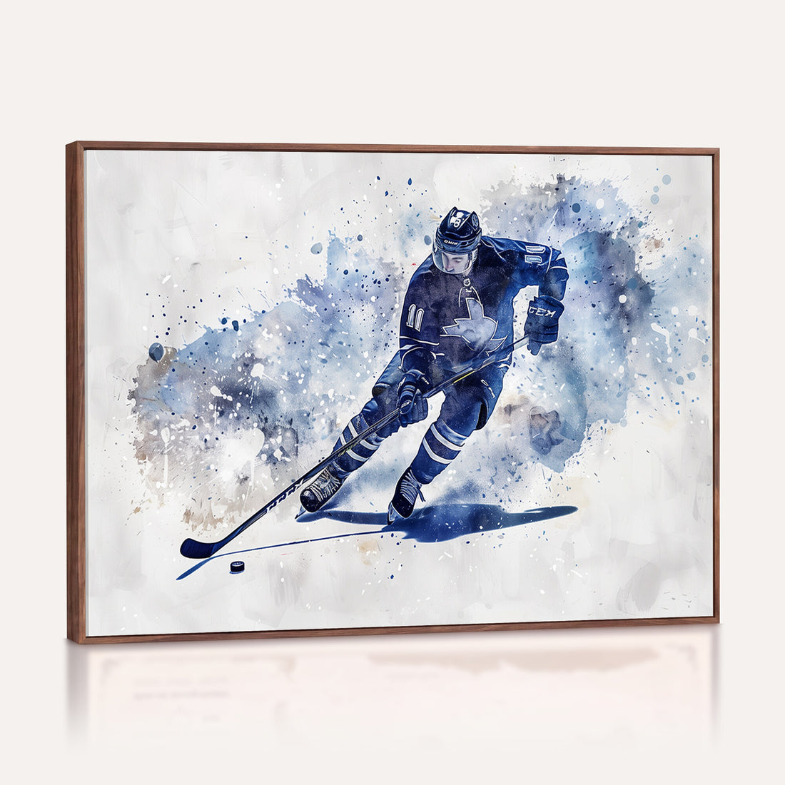 Hockey Player Wall Art Canvas Print