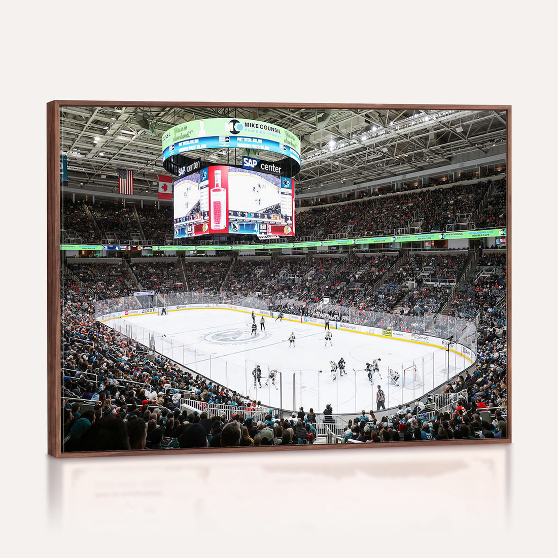 Sharks Arena Blackhawks Sharks Ice Hockey Stadium Wall Art