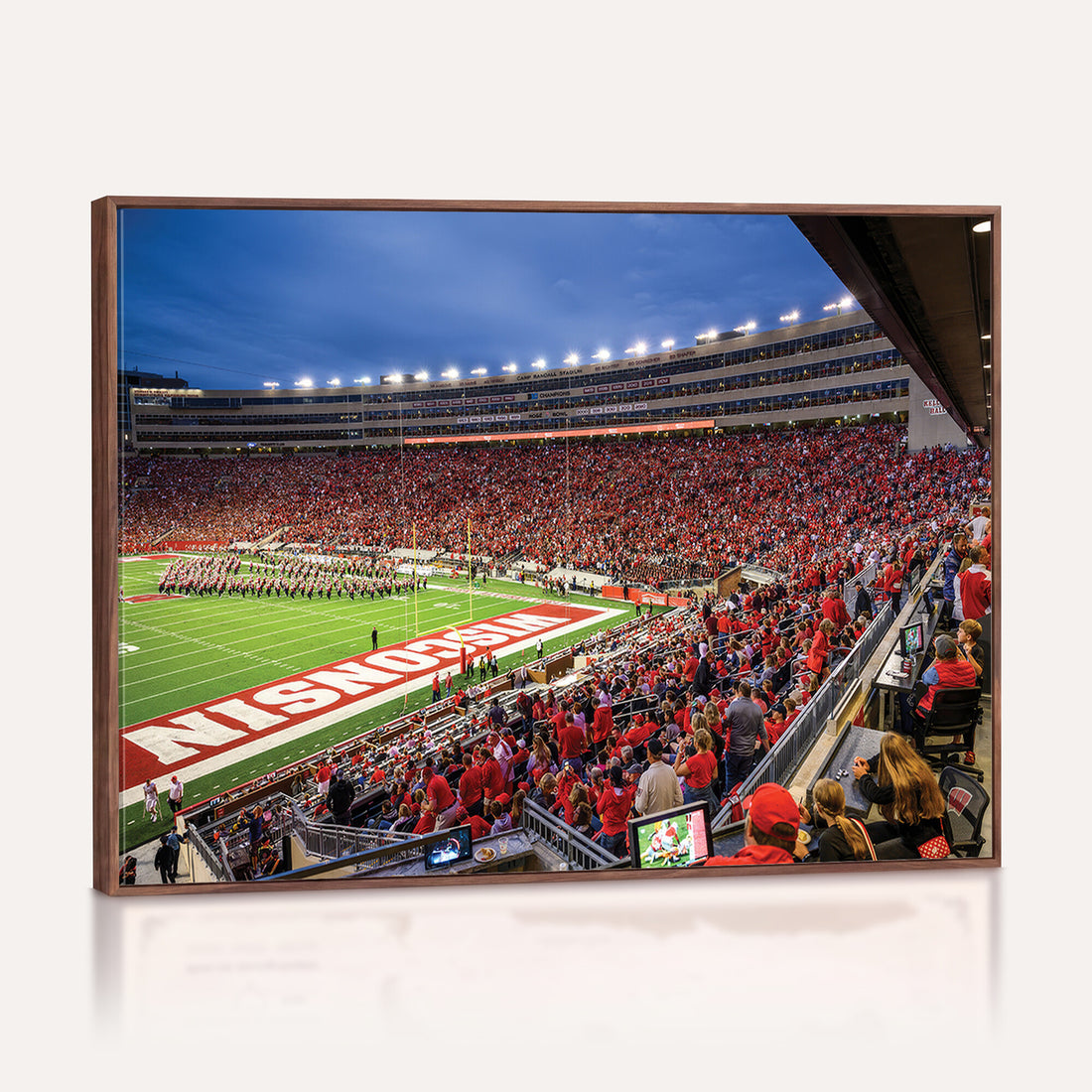 Wisconsin Badgers Football Team Print, Madison Camp Randall, Framed and Ready to Hang