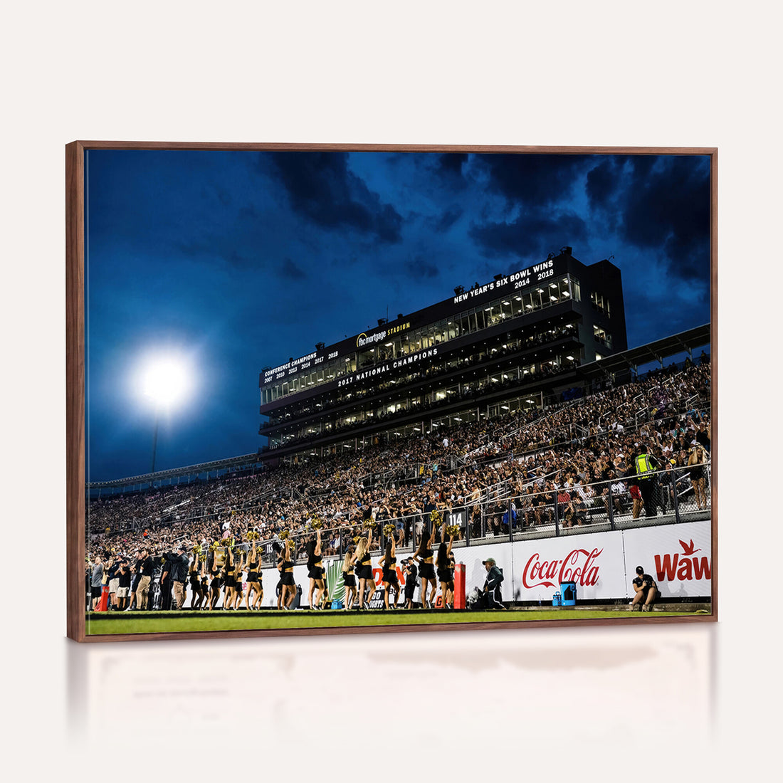 UCF Knights Football Team Print, Orlando FBC Mortgage Stadium, Framed and Ready to Hang