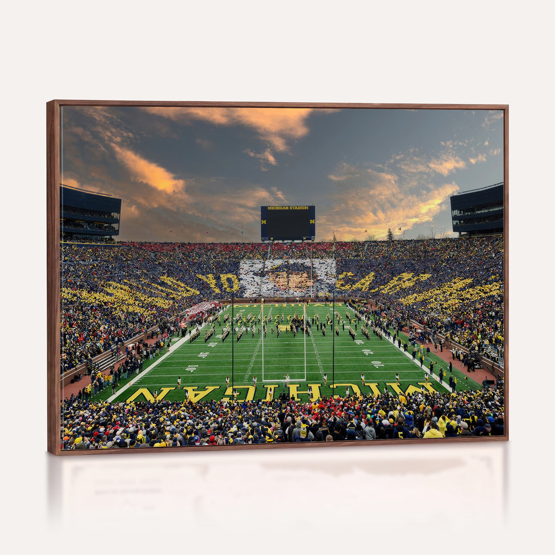 University of Michigan Wolverines Print Canvas, Football Team Print