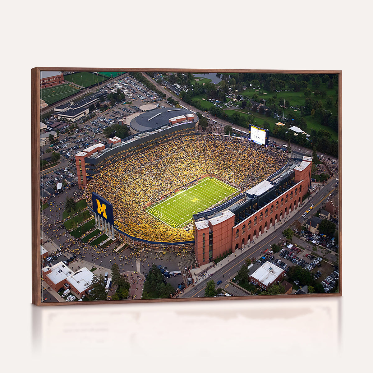 95248-PAN-FL-20X10 - University of Michigan Wolverines Football Team Print - Ann Arbor Michigan Stadium Wall Art Canvas