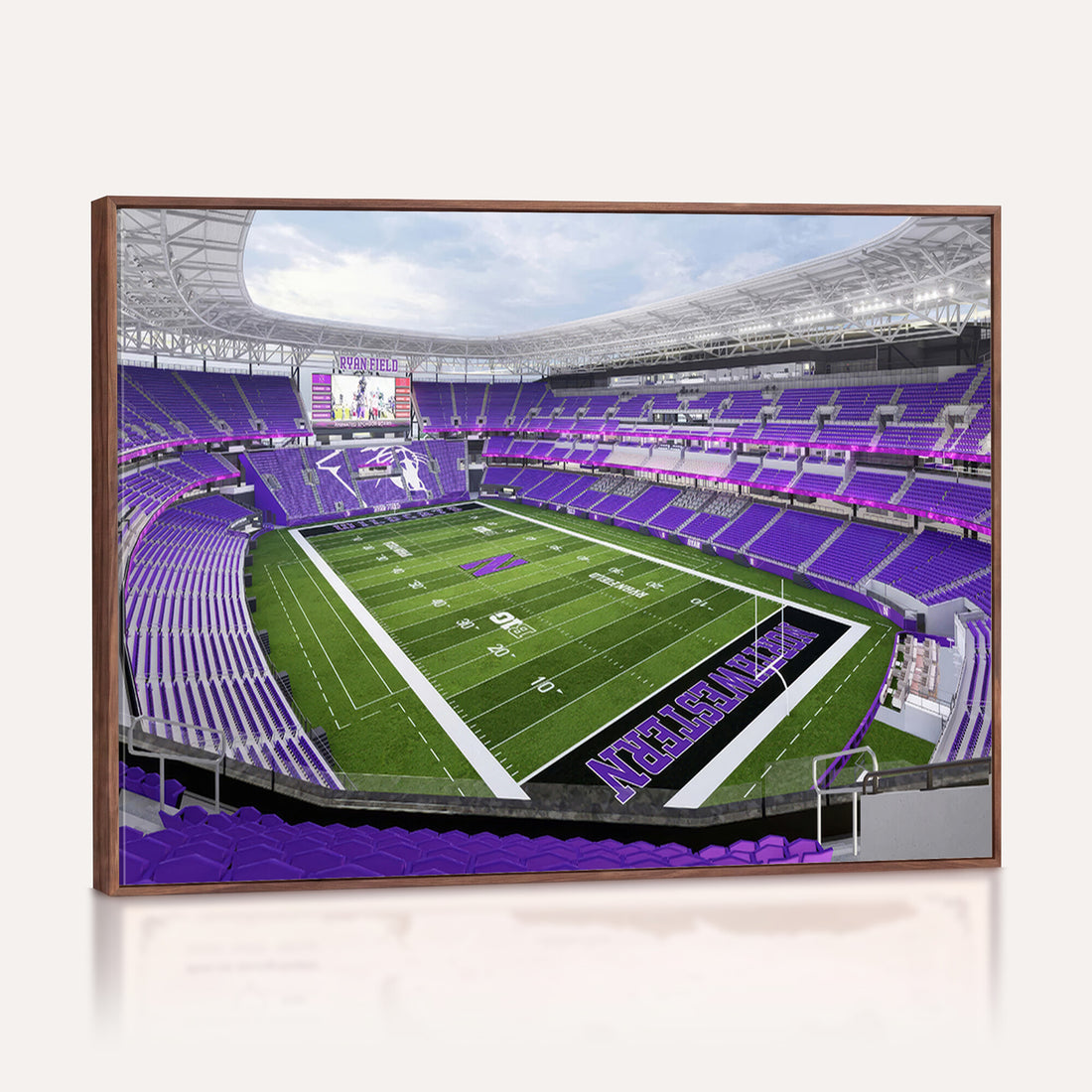 Northwestern University Wildcats Football Team Print, Framed and Ready to Hang