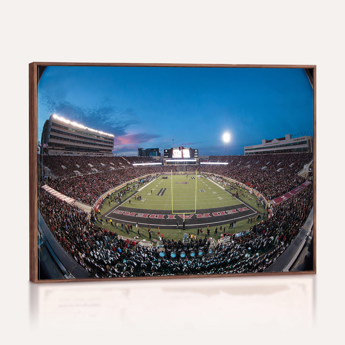 60763-PAN-FL-20X10 - Texas Tech Red Raiders Canvas, Framed Football Team Print - Lubbock Jones AT&T Stadium Wall Art