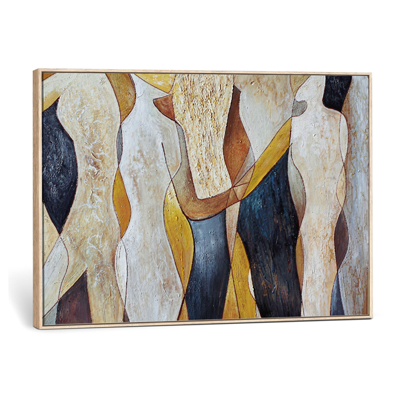 96079939-MGV-CV-36X24 - Mid Century Modern Figurative Canvas Wall Art Abstract Cubist Painting Print