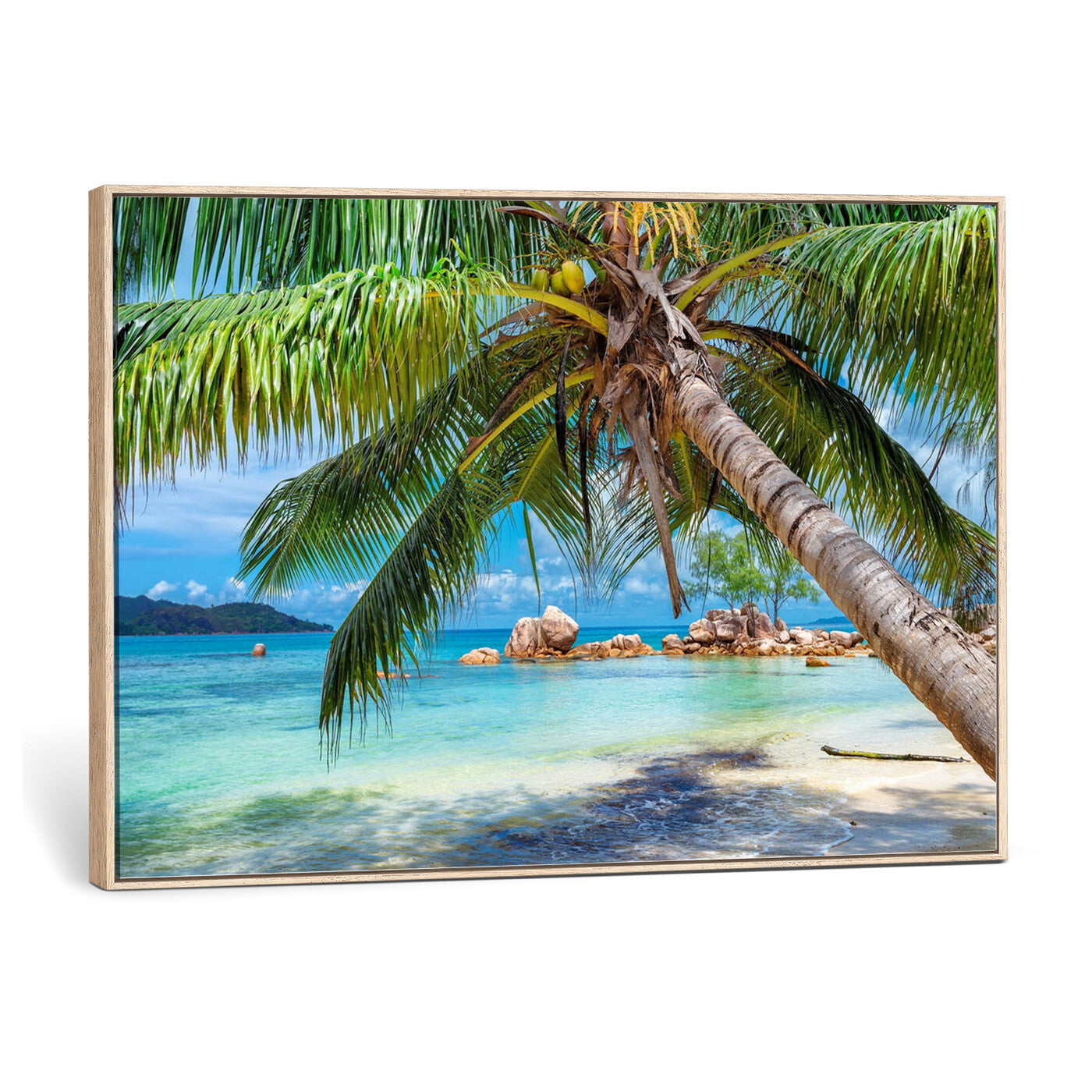 86824715-MGV-CV-36X24 - Seychelles Beach Canvas Wall Art - Anse Volbert Praslin Island Print
