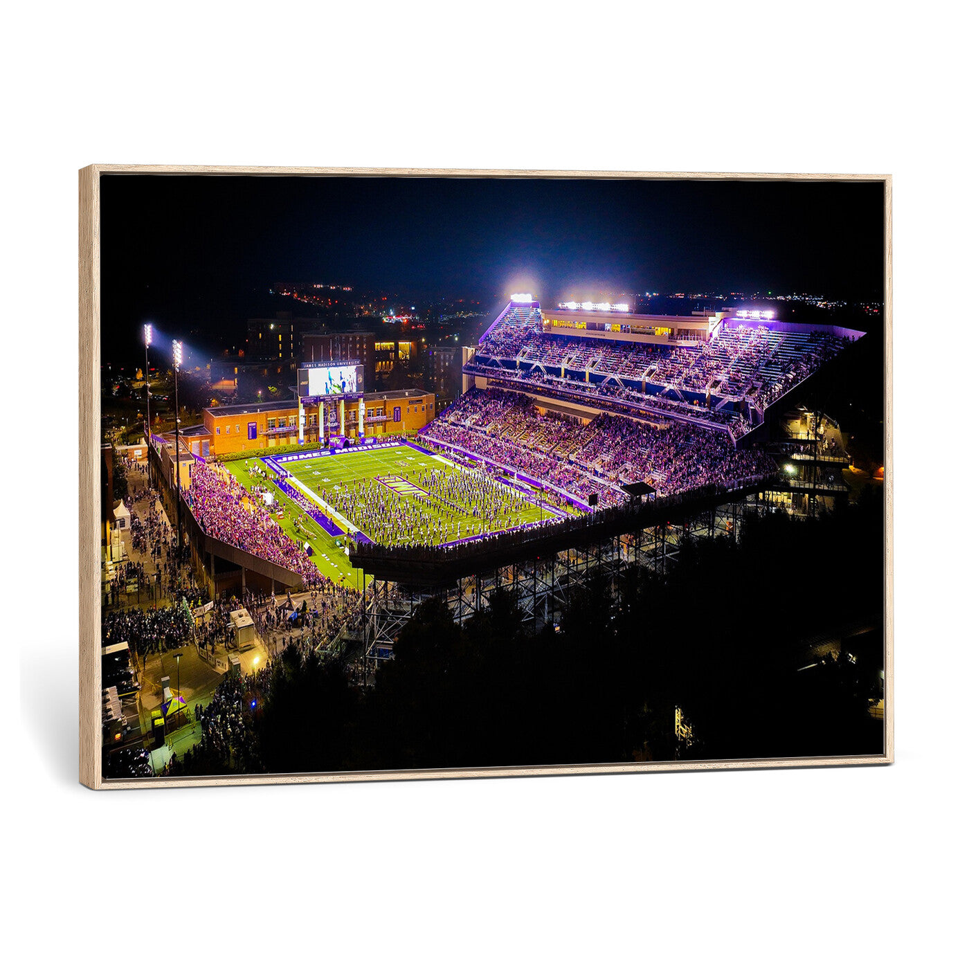400867JMU2-MGV-CV-36X24 - JMU Stadium Wall Art Canvas Print for Game Room Decor - James Madison University Stadium