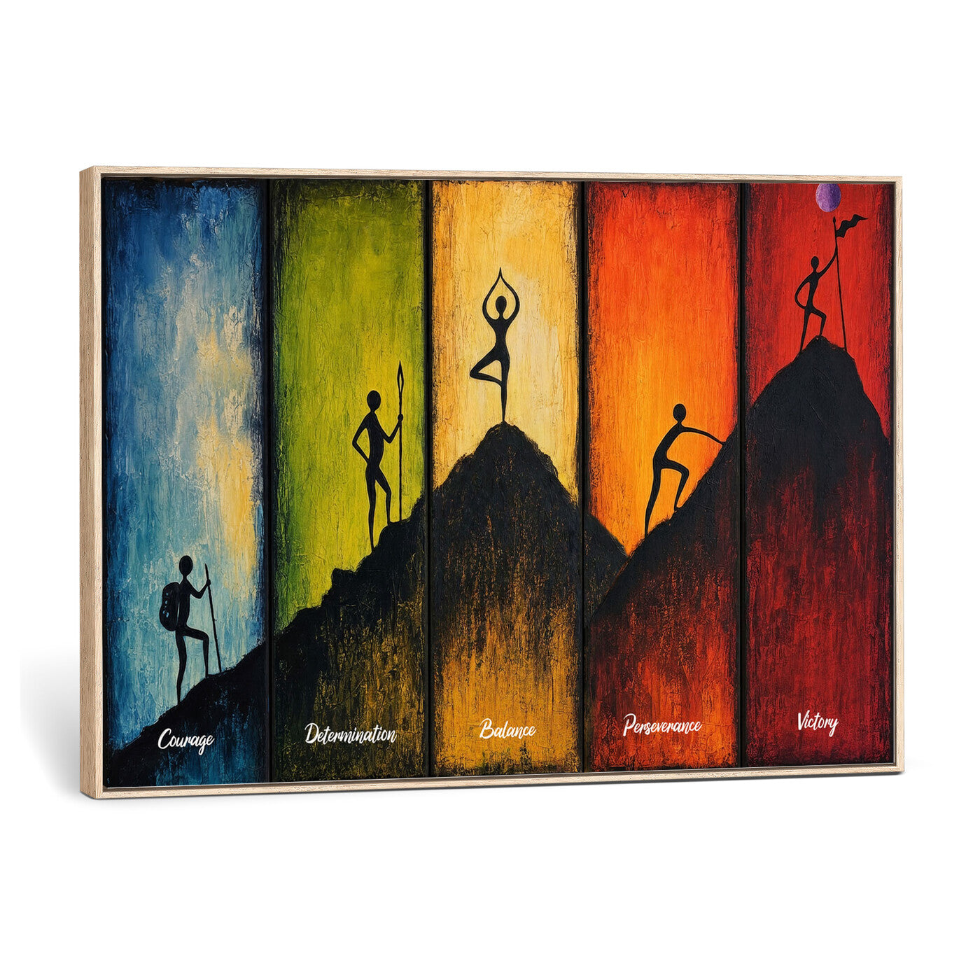 59418630-MGV-CV-36X24 - Success Journey Courage to Victory Wall Art Canvas Print - Motivational Office Decor