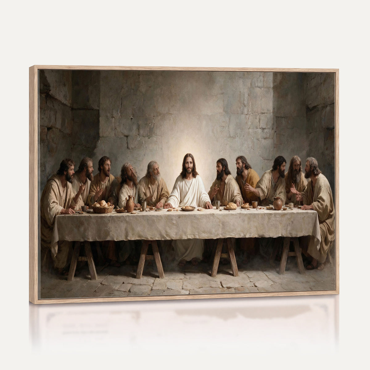 69633087-MGV-CV-36X24 - The Last Supper of Jesus Christ Wall Art Canvas Print - Classical Christian Faith Home Decor