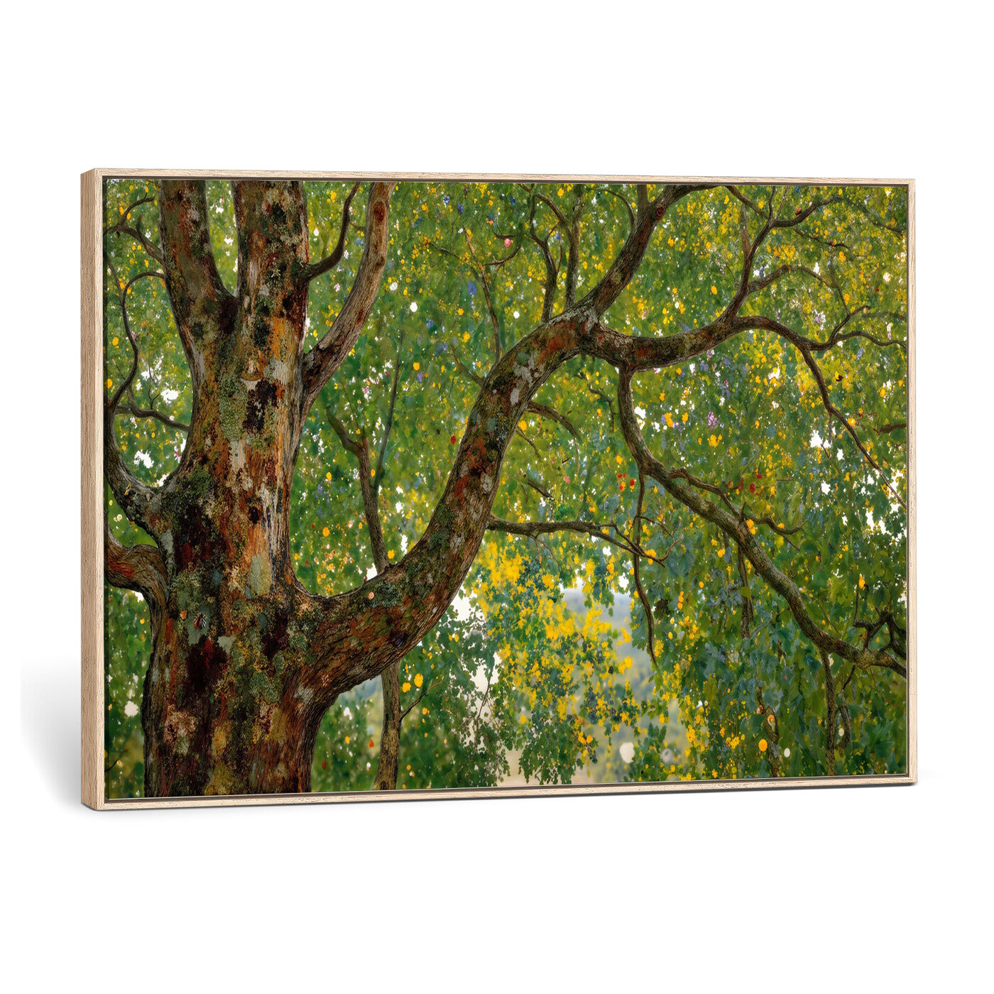 23663535-MGV-CV-36X24 - Vintage Summer Forest Green Tree Wall Art Canvas Print, Lush Leaves Impressionist Painting Print