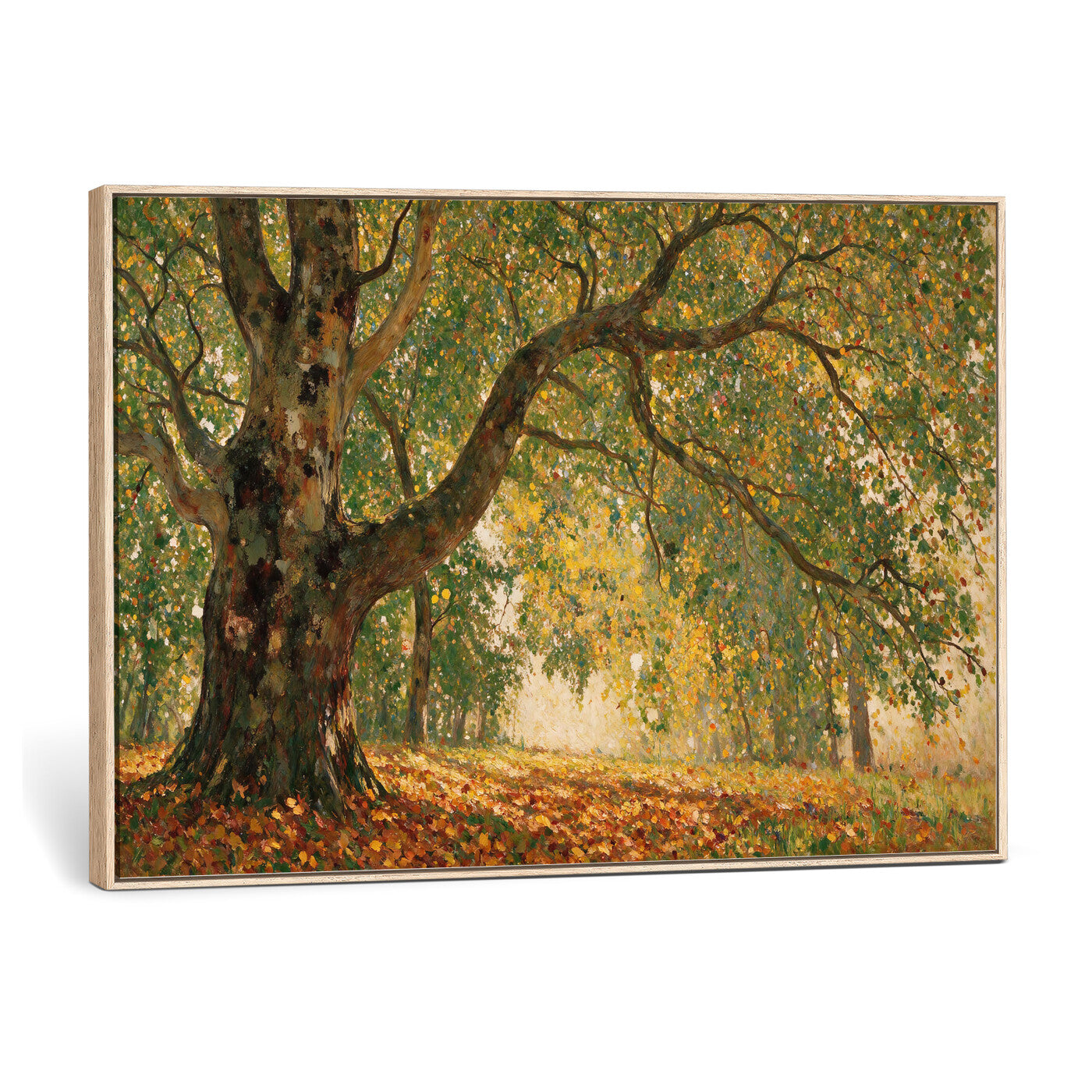 52555601-MGV-CV-36X24 - Claude Monet Style The Bodmer Oak Fontainebleau Forest Wall Art Canvas Print, Autumn Landscape Painting Print